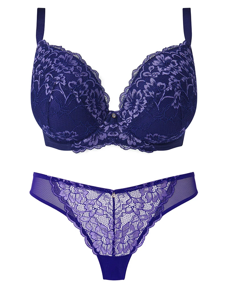 Ann Summers Sexy Lace Padded Plunge Bra Dark Purple/Lilac
