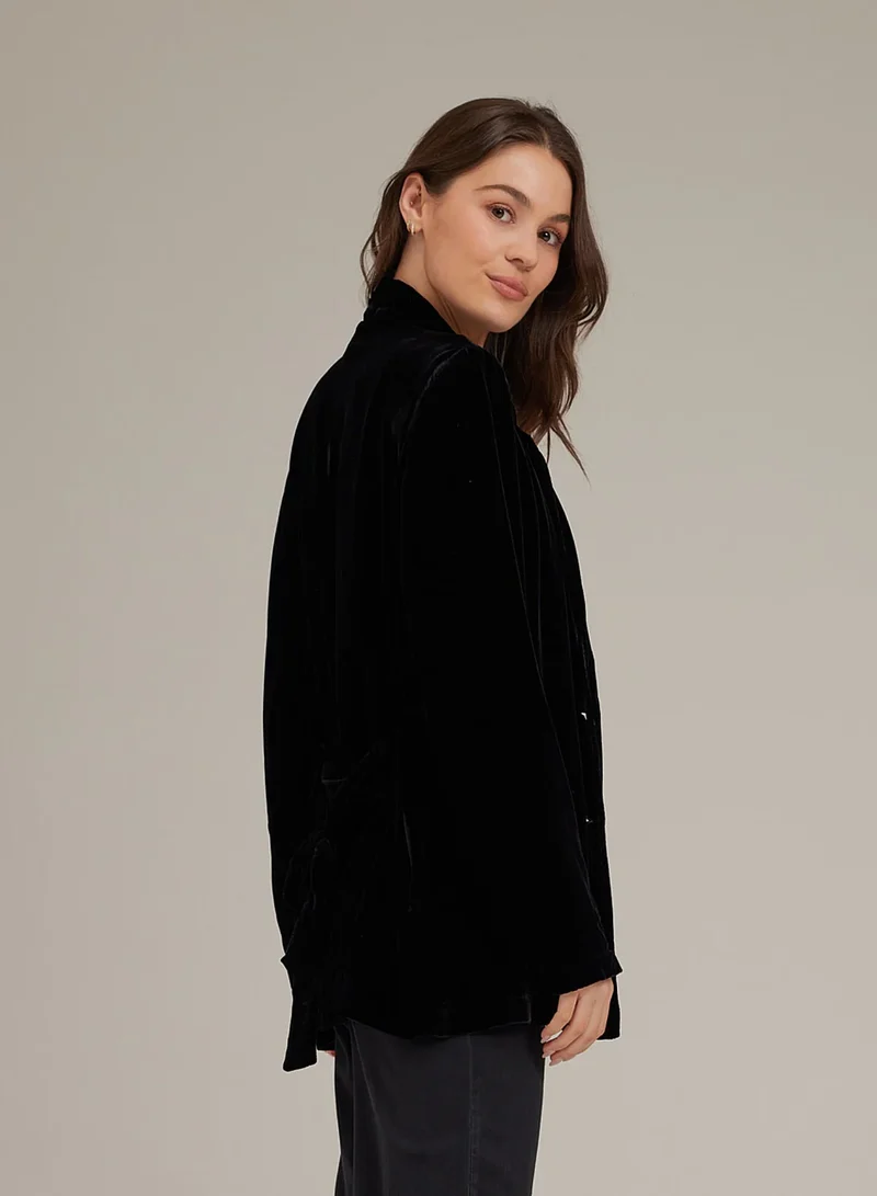 Notch Collar Belted Blazer