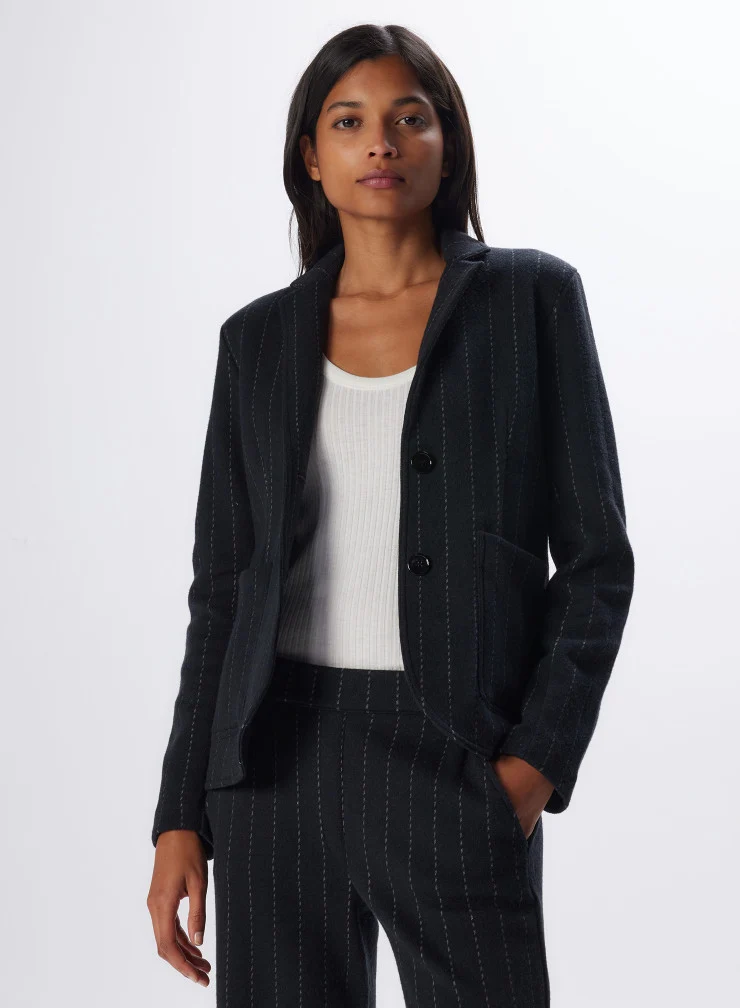 Pinstripe Jacket Black