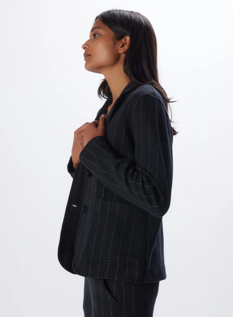 Pinstripe Jacket Black