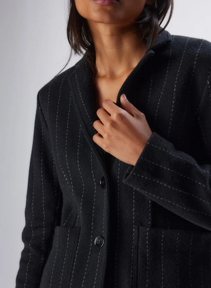 Pinstripe Jacket Black