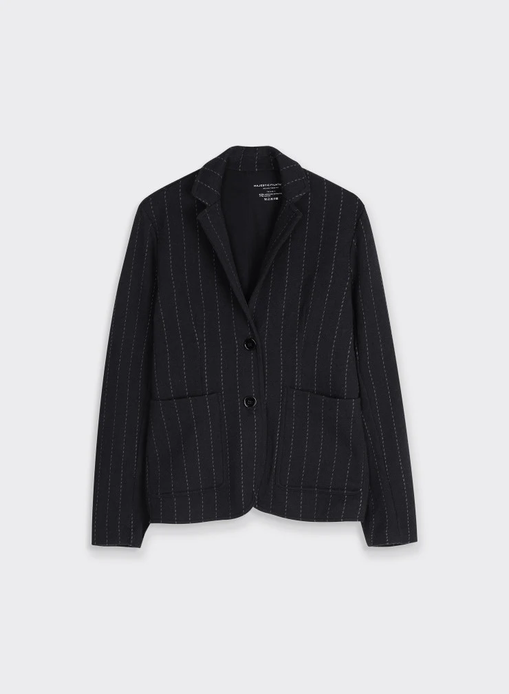 Pinstripe Jacket Black