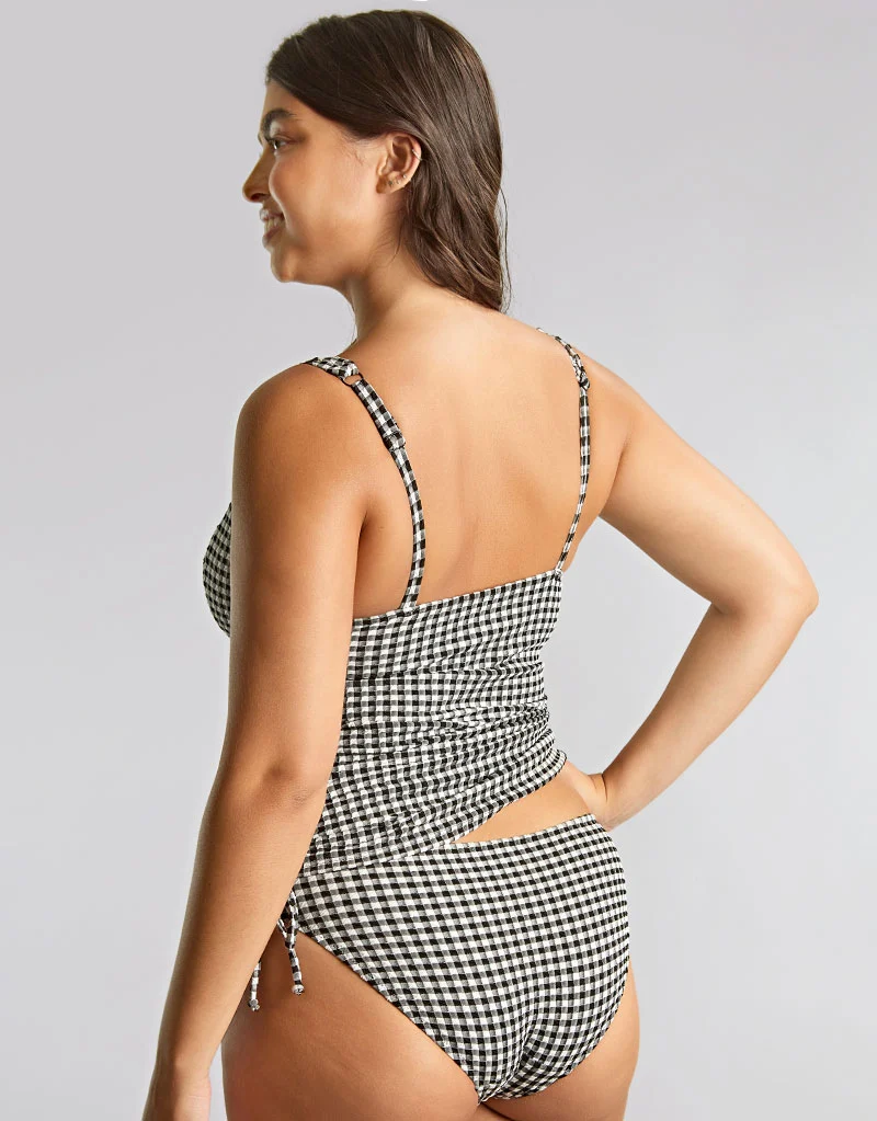 Panache Iris Balcony Tankini Top Black Gingham