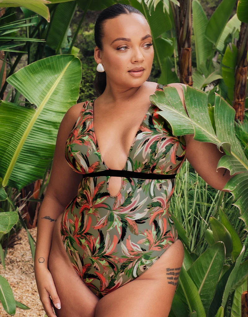 Curvy Kate Sunset Palm Reversible Non-Wired Multiway Swimsuit Palm Print