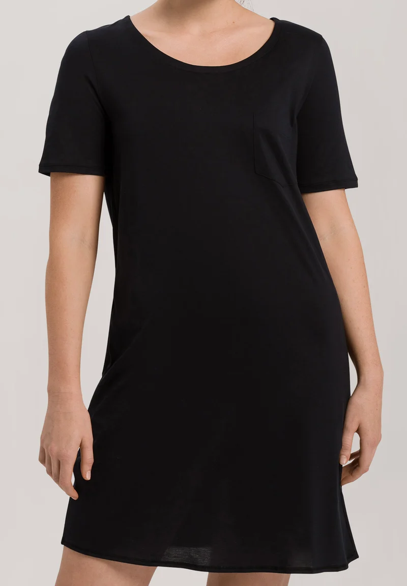 Cotton Deluxe S/SLV Nightdress 90cm | black 077953-070019