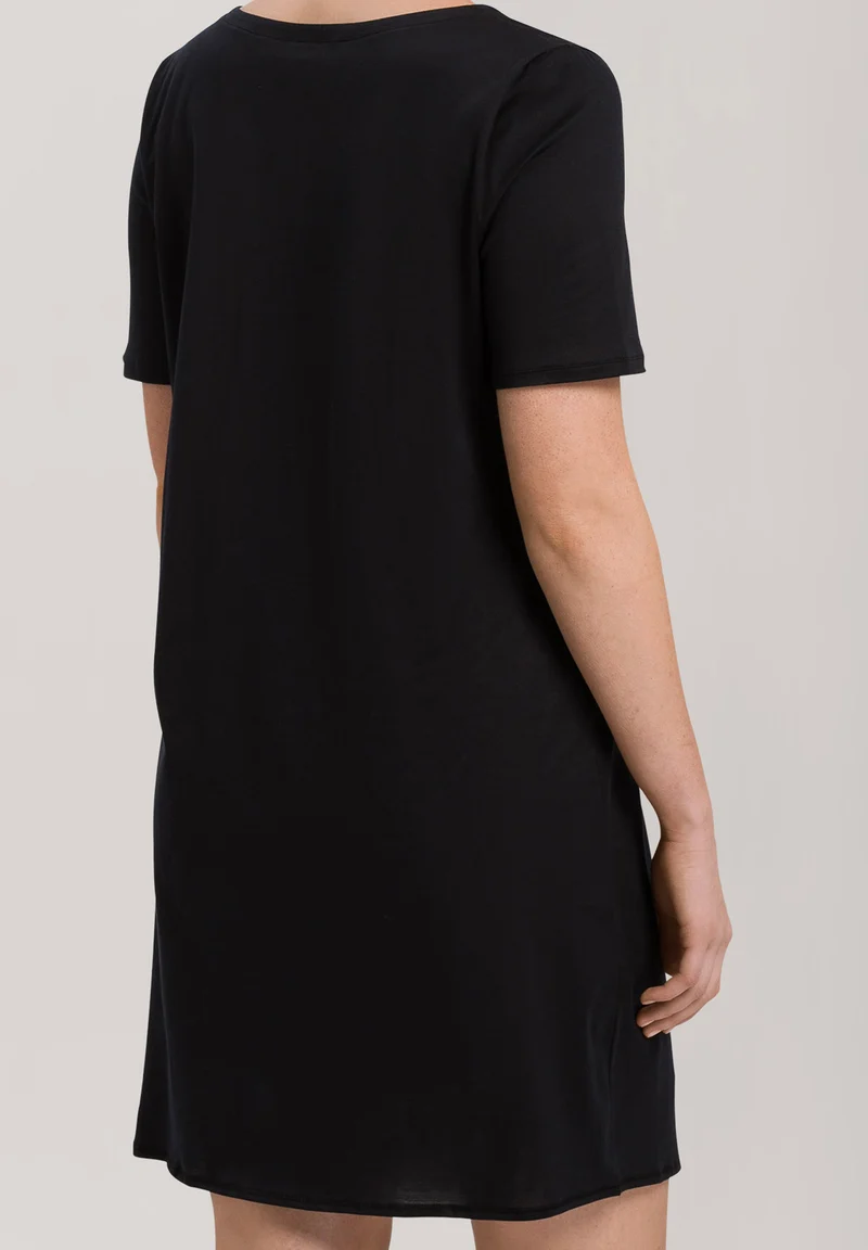 Cotton Deluxe S/SLV Nightdress 90cm | black 077953-070019