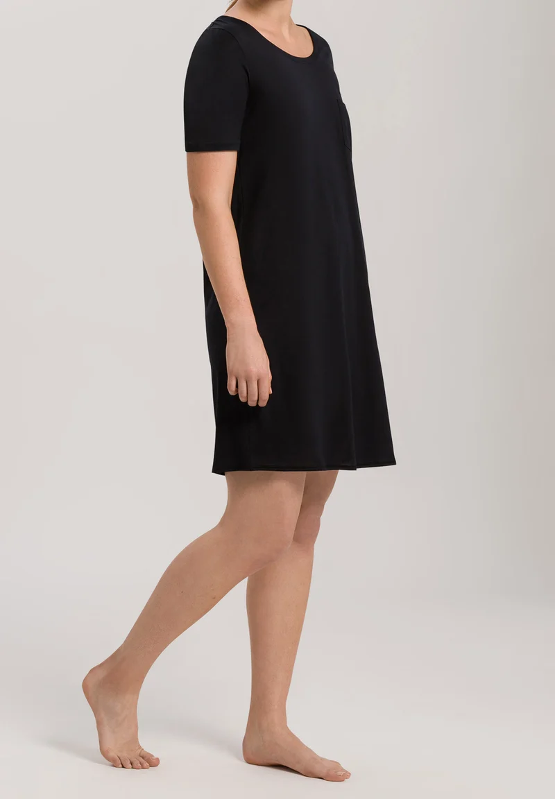 Cotton Deluxe S/SLV Nightdress 90cm | black 077953-070019