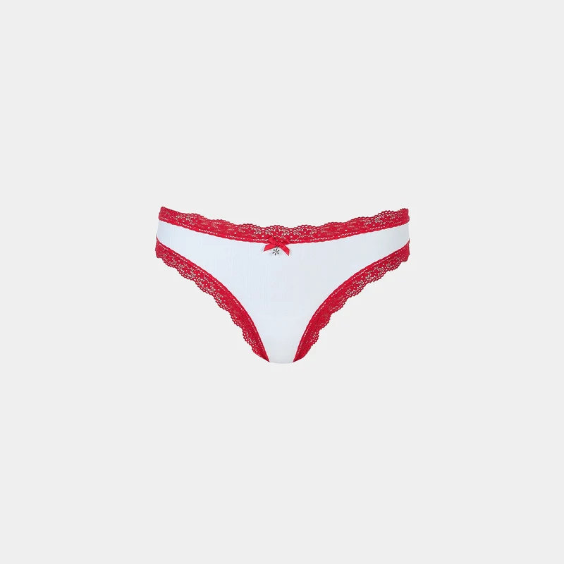Schneeflocken-Strings (2er-Pack) - Rot/Weiß