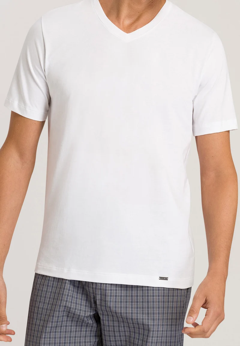 Living Shirts S/SLV Shirt V-Neck | white 075051-070101