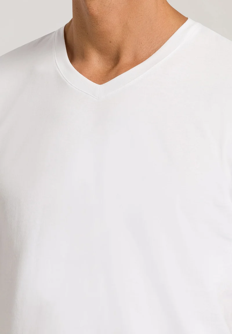 Living Shirts S/SLV Shirt V-Neck | white 075051-070101