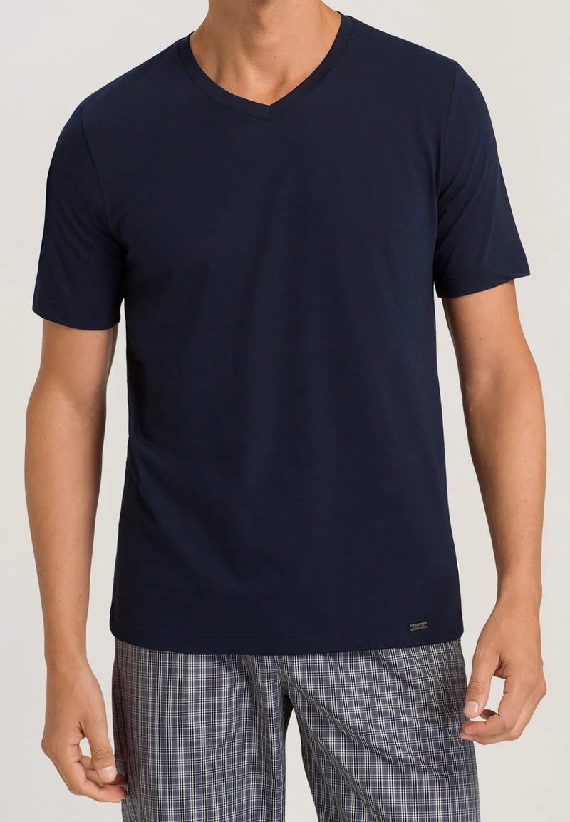 Living Shirts S/SLV Shirt V-Neck | deep navy 075051-071610