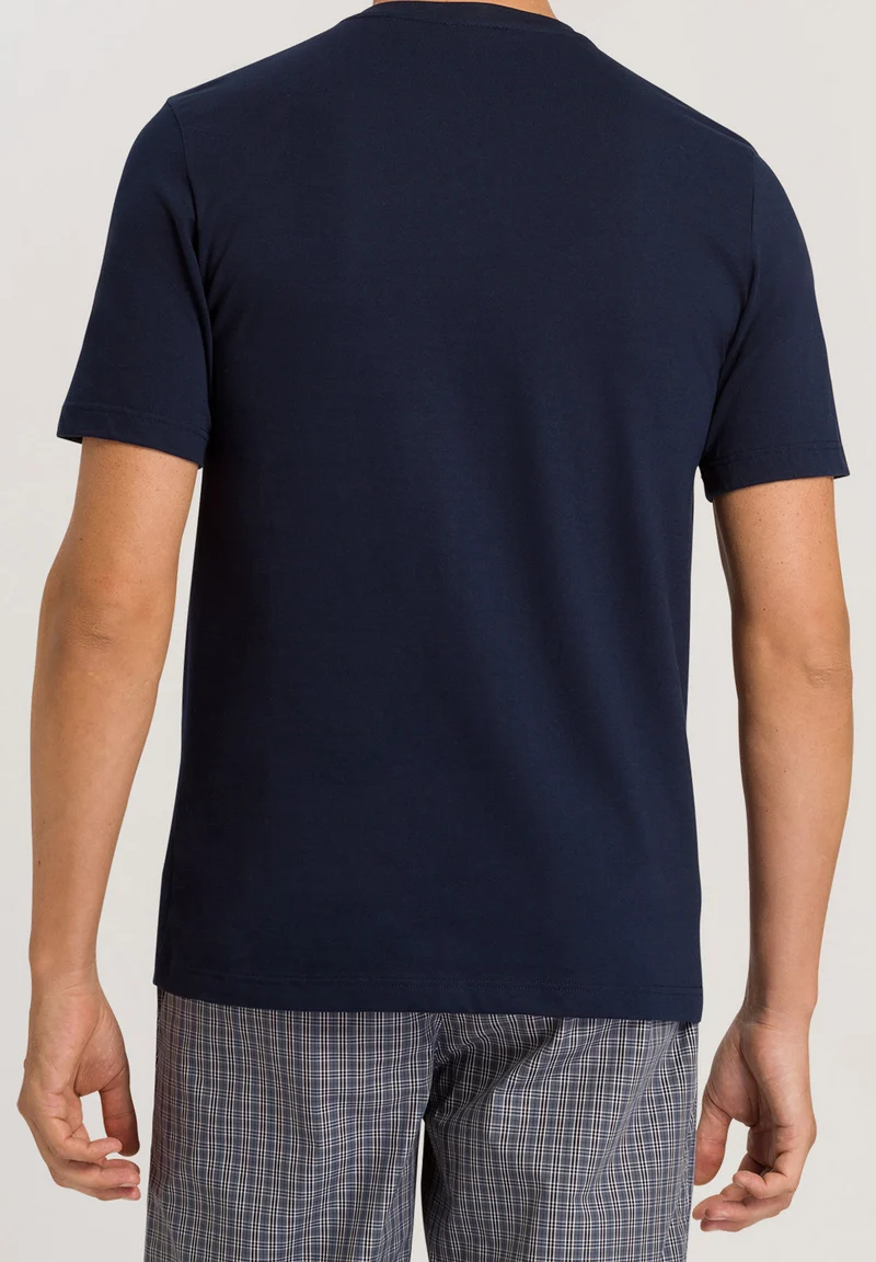 Living Shirts S/SLV Shirt V-Neck | deep navy 075051-071610