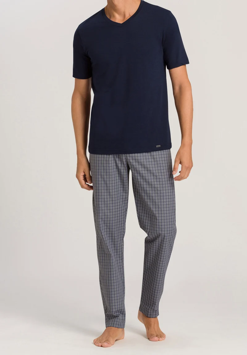 Living Shirts S/SLV Shirt V-Neck | deep navy 075051-071610