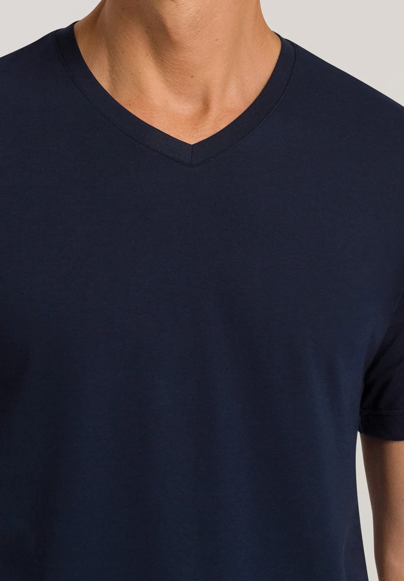 Living Shirts S/SLV Shirt V-Neck | deep navy 075051-071610