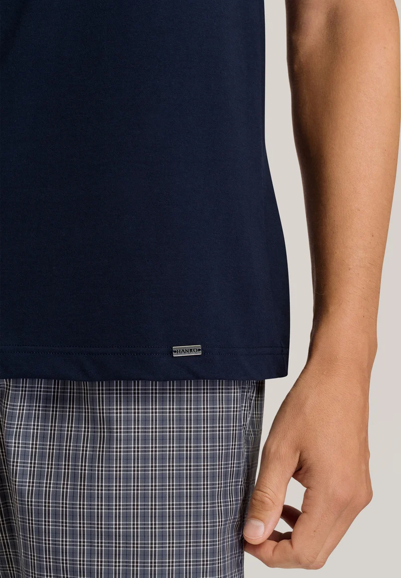 Living Shirts S/SLV Shirt V-Neck | deep navy 075051-071610