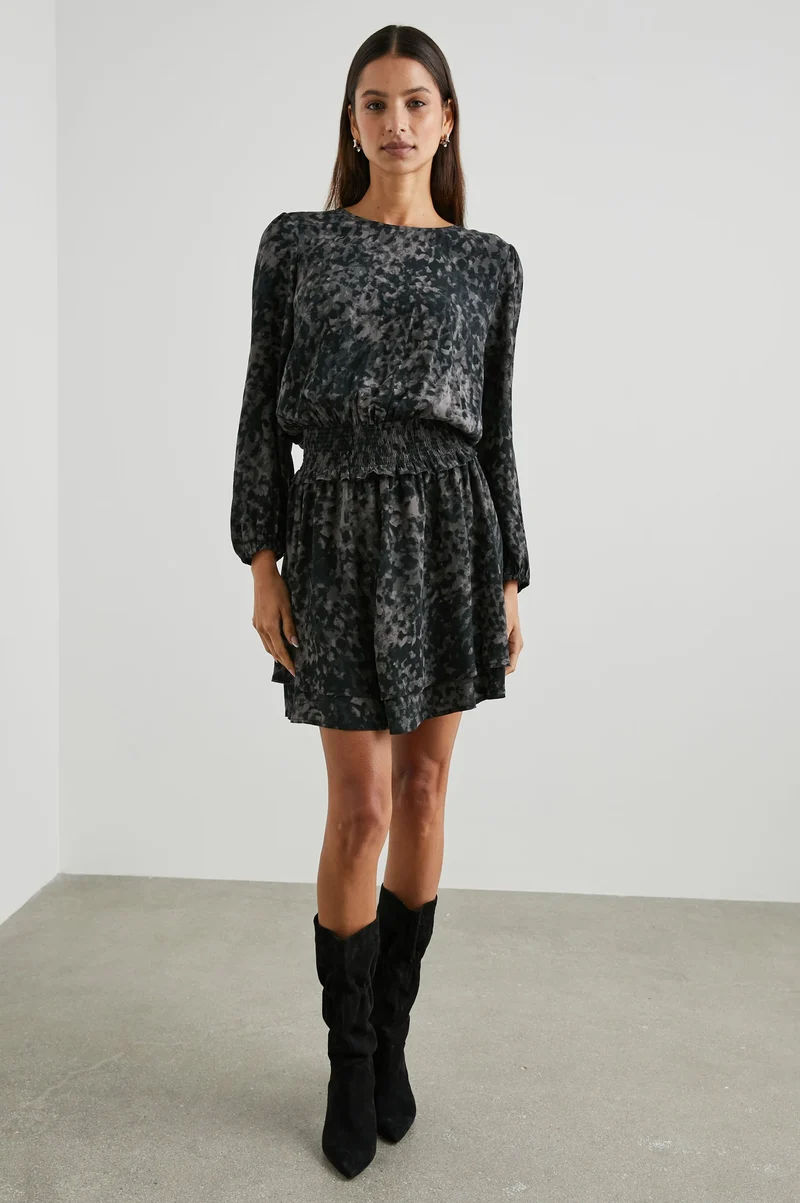 Inez Charcoal Tortoise Dress