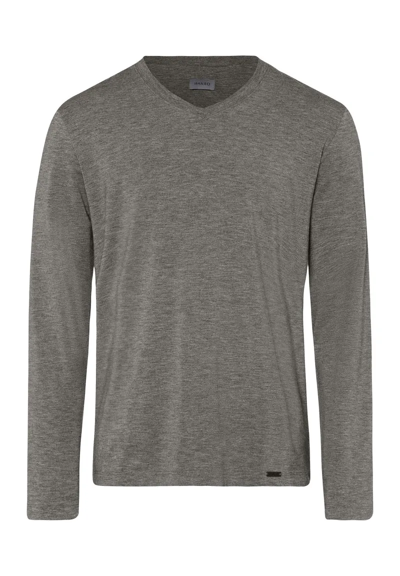 Casuals L/SLV Shirt V-Neck | stone melange 075036-071945