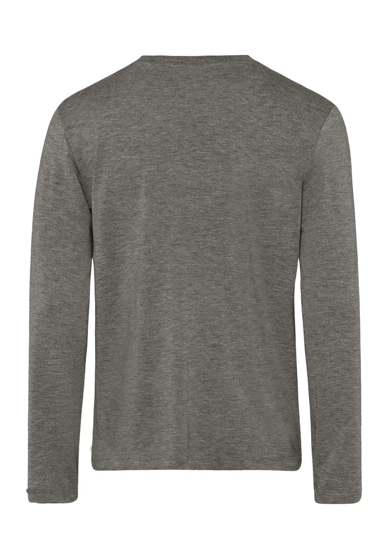 Casuals L/SLV Shirt V-Neck | stone melange 075036-071945