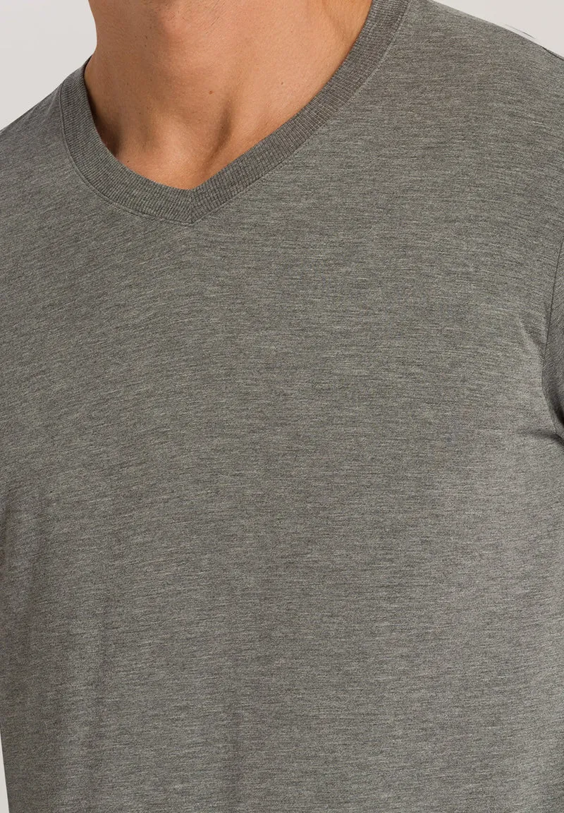 Casuals L/SLV Shirt V-Neck | stone melange 075036-071945