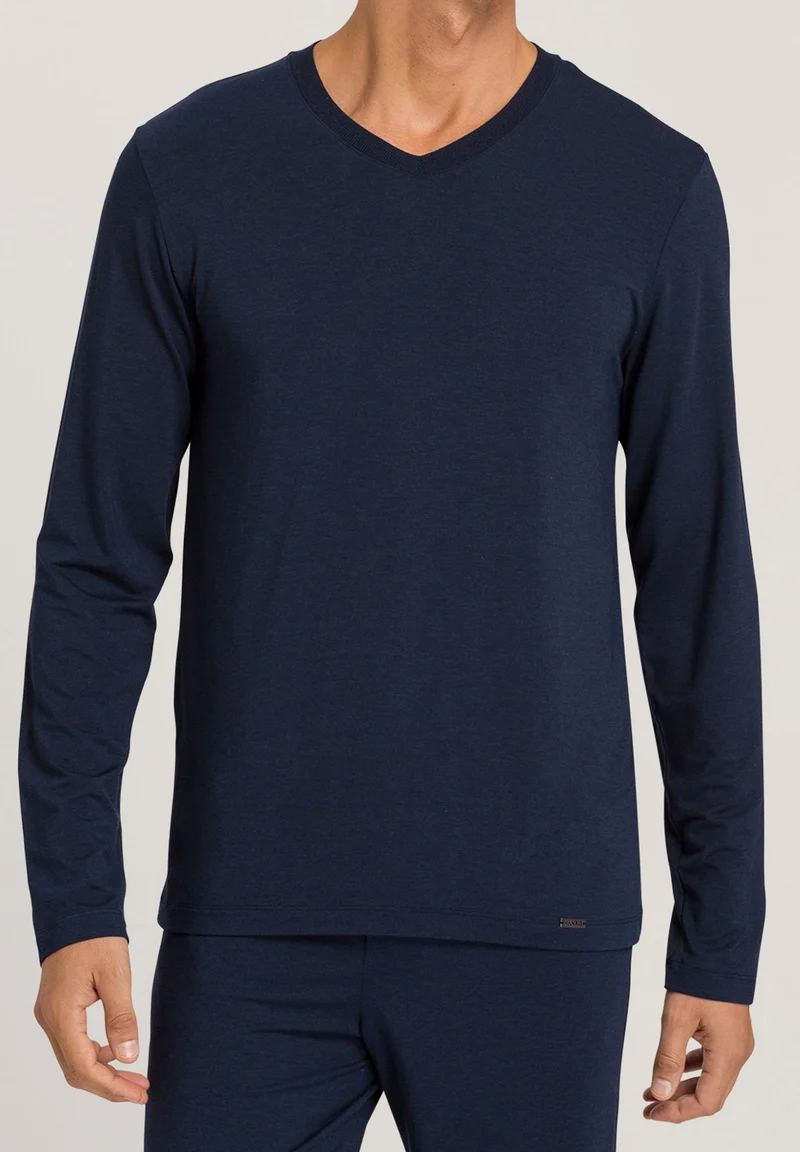 Casuals L/SLV Shirt V-Neck | deep navy 075036-071610