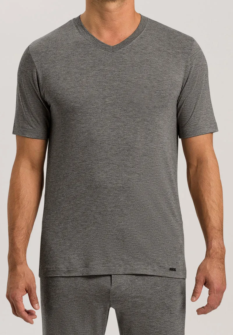 Casuals S/SLV Shirt V-Neck | stone melange 075035-071945