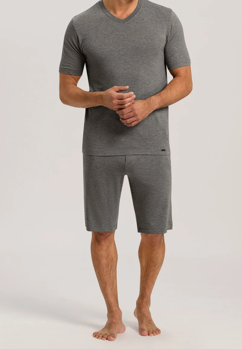 Casuals S/SLV Shirt V-Neck | stone melange 075035-071945