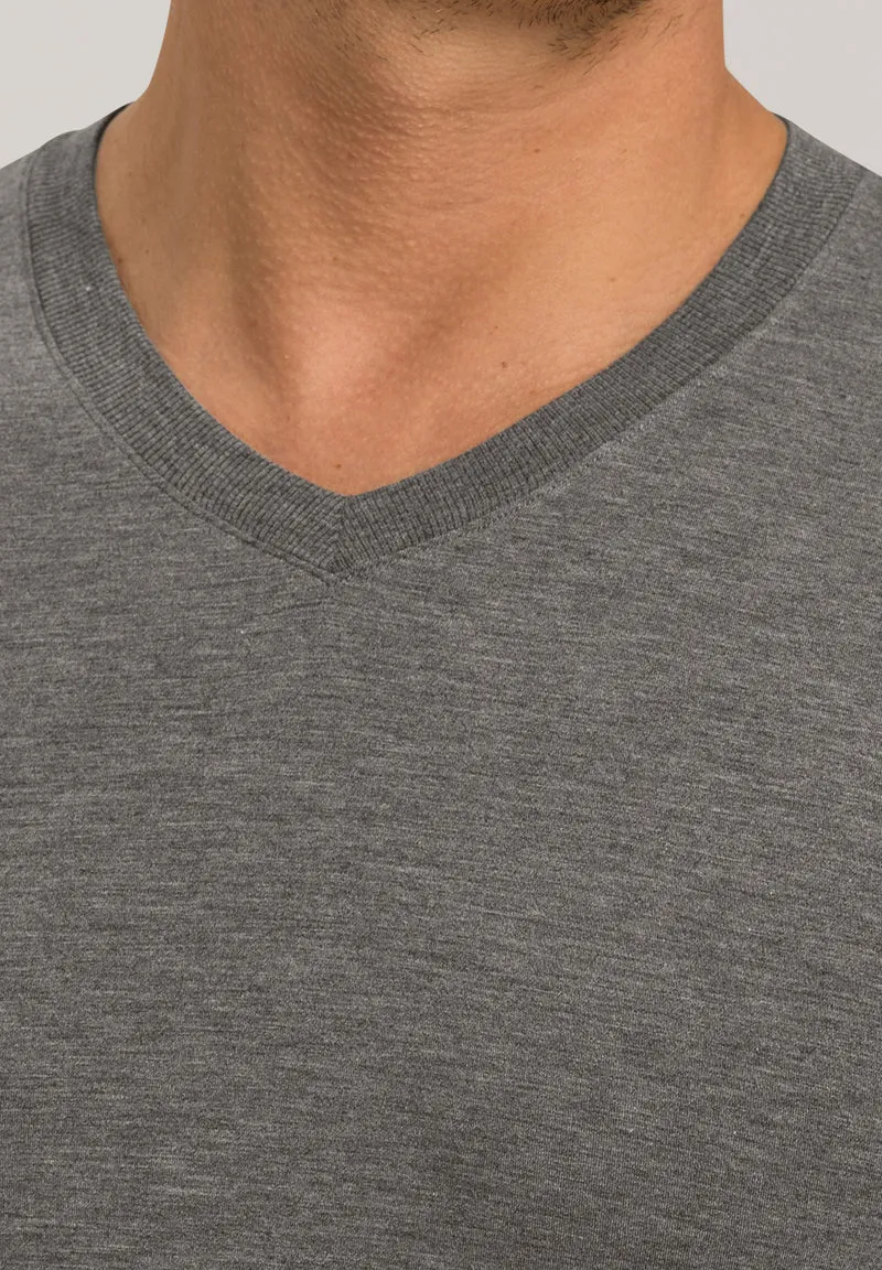 Casuals S/SLV Shirt V-Neck | stone melange 075035-071945