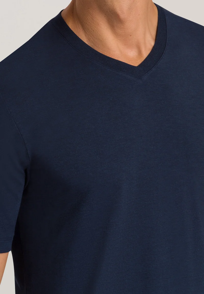 Casuals S/SLV Shirt V-Neck | deep navy 075035-071610