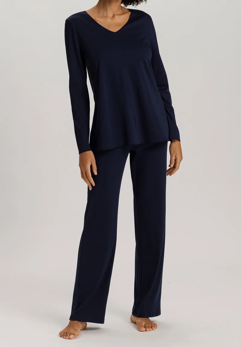 Cotton Silk L/SLV Pajama | deep navy 074816-071610