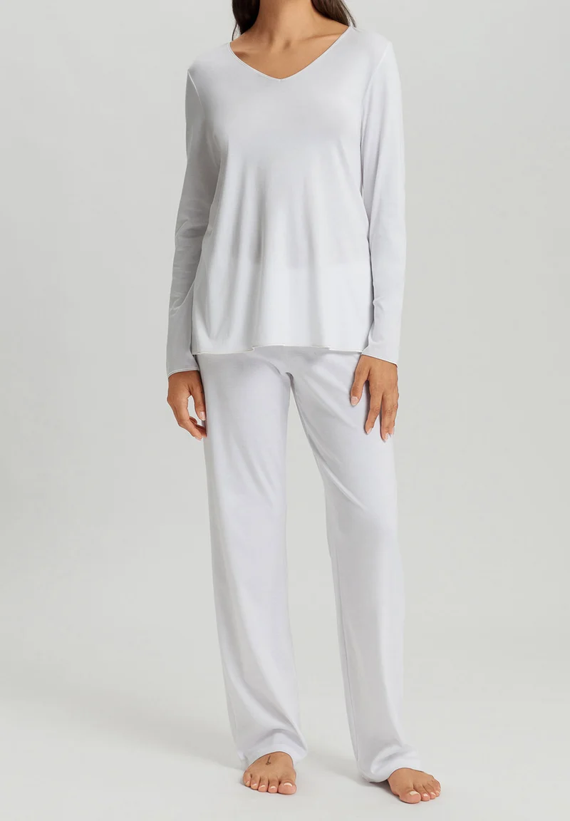 Cotton Silk L/SLV Pajama | white 074816-070101