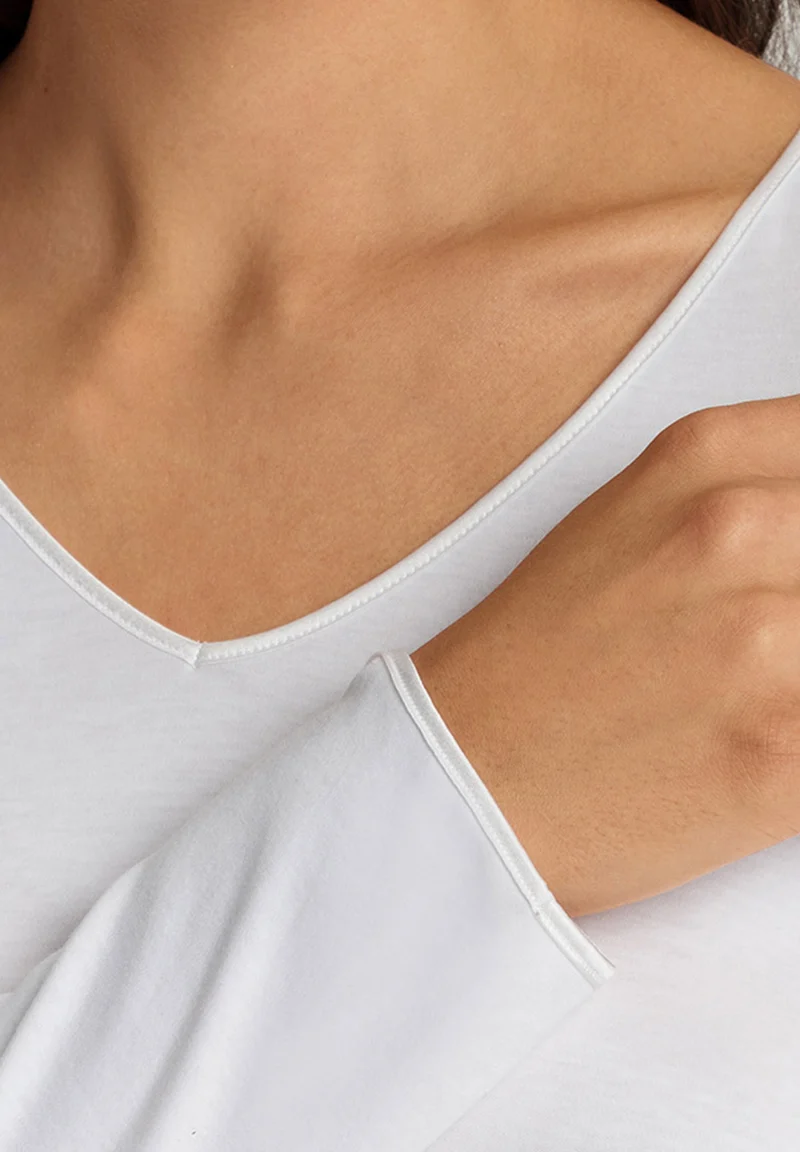 Cotton Silk L/SLV Pajama | white 074816-070101