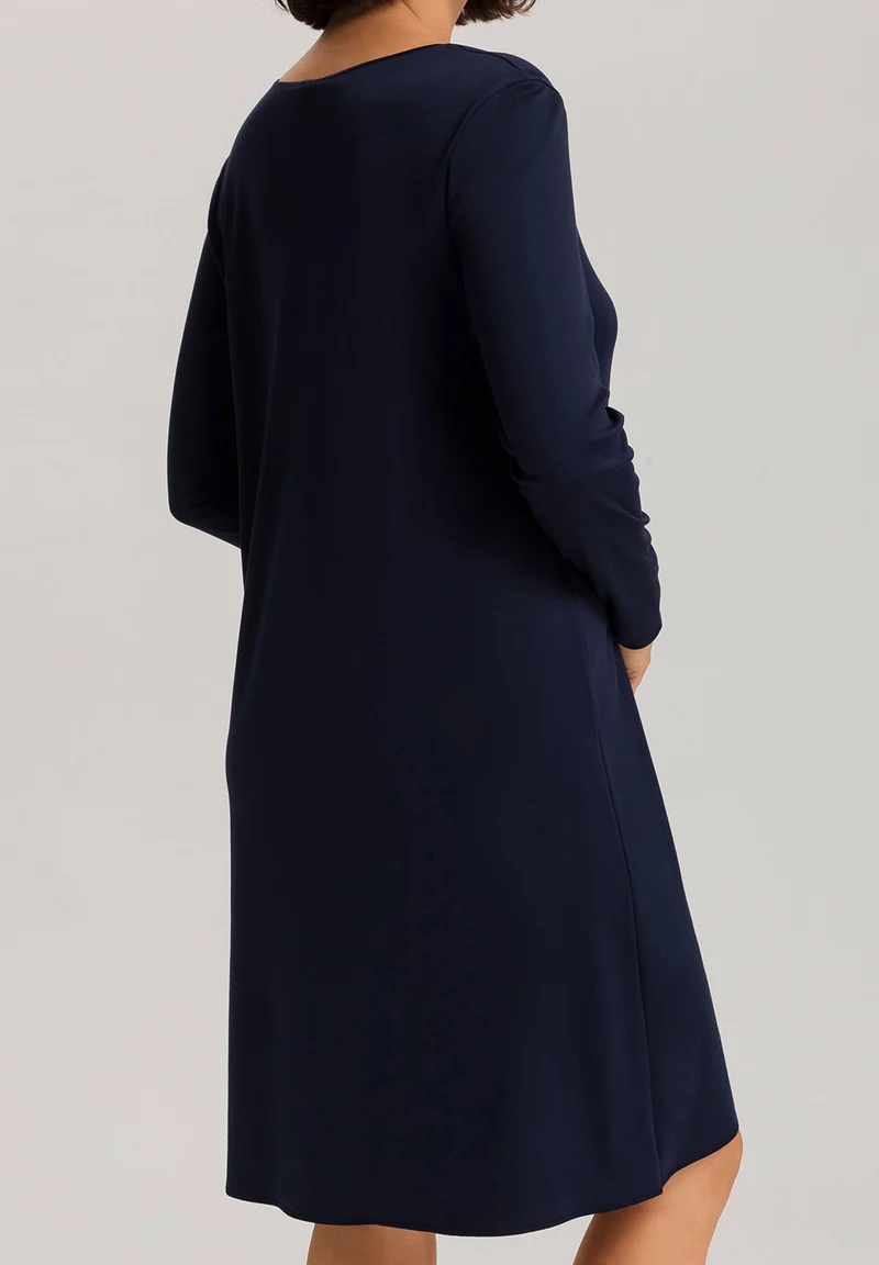 Cotton Silk L/SLV Nightdress 100cm | deep navy 074815-071610