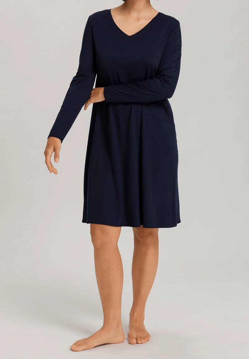Cotton Silk L/SLV Nightdress 100cm | deep navy 074815-071610