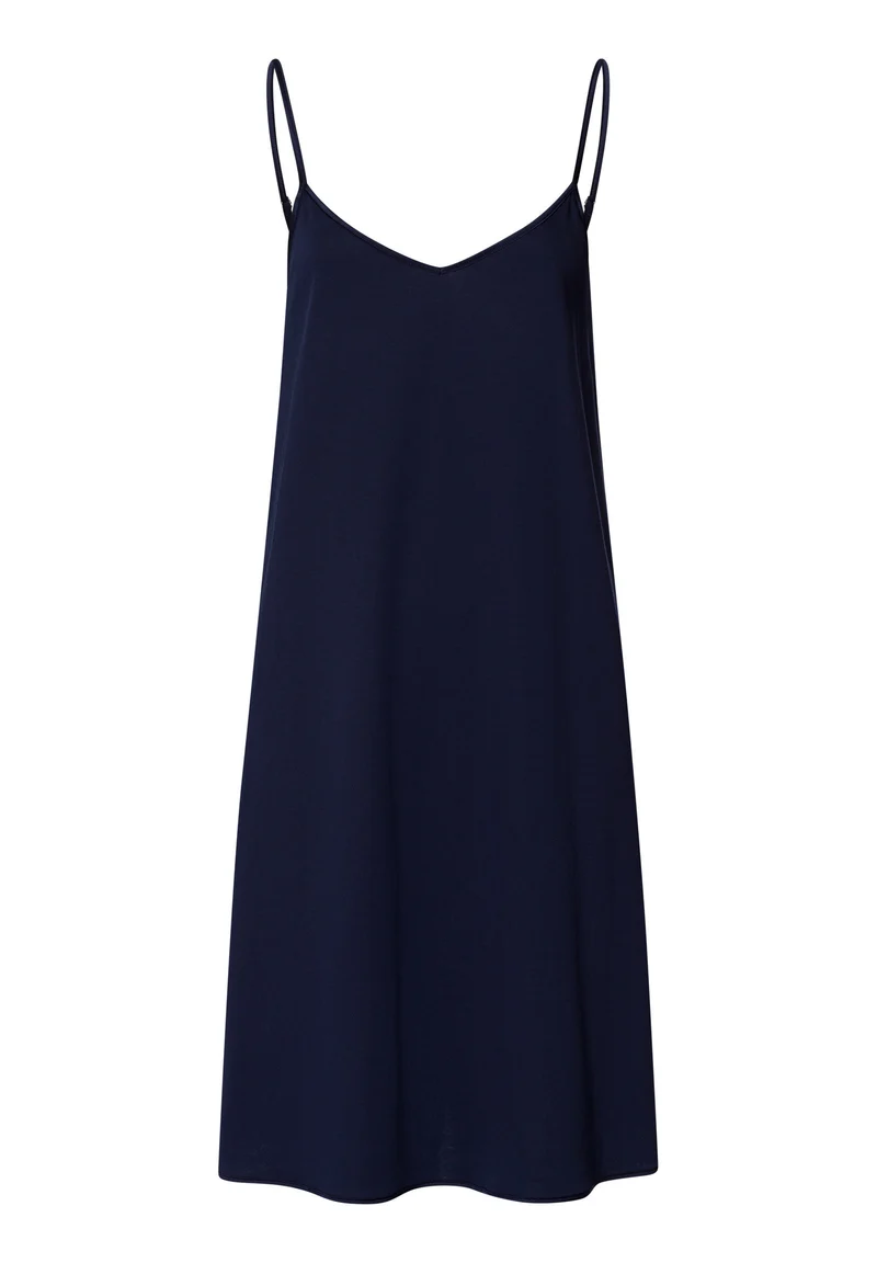 Cotton Silk Spaghetti Dress 95cm | deep navy 074813-071610
