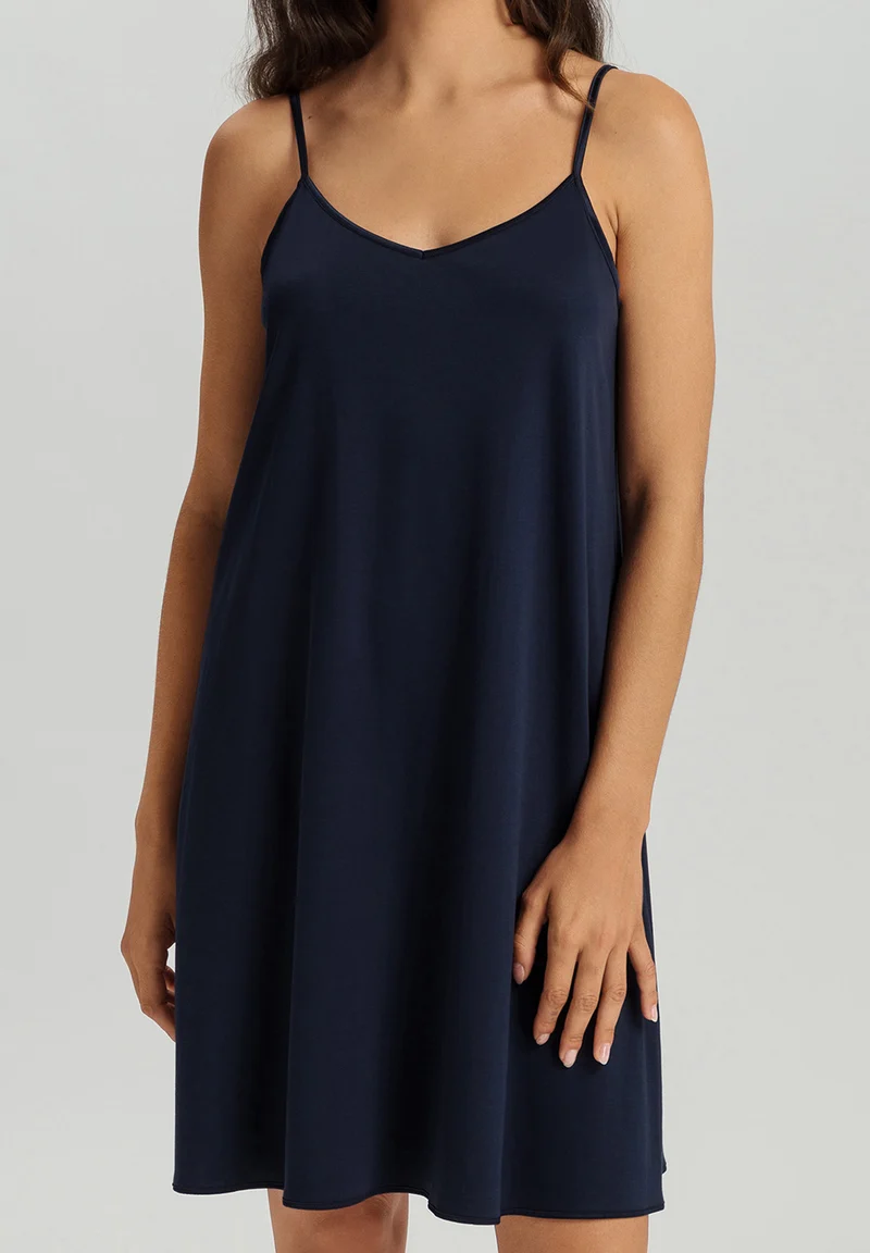 Cotton Silk Spaghetti Dress 95cm | deep navy 074813-071610