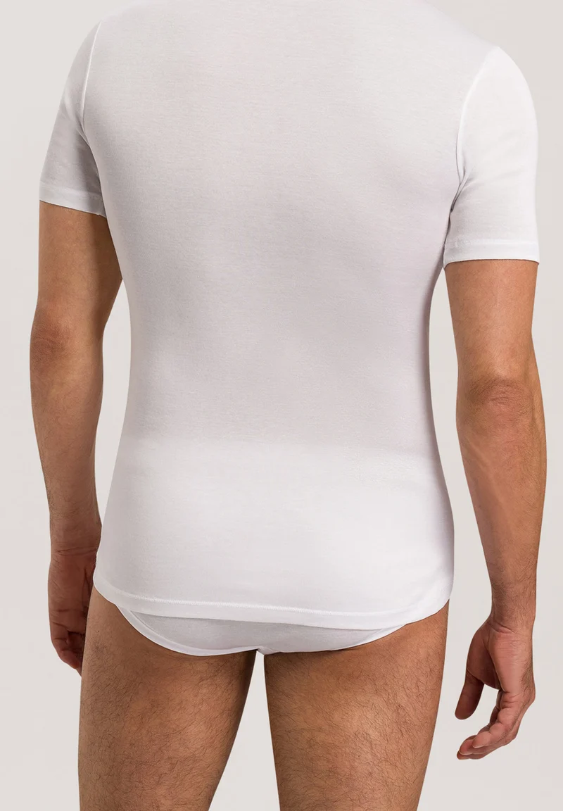 Cotton Pure S/SLV Shirt V-Neck | white 073665-070101