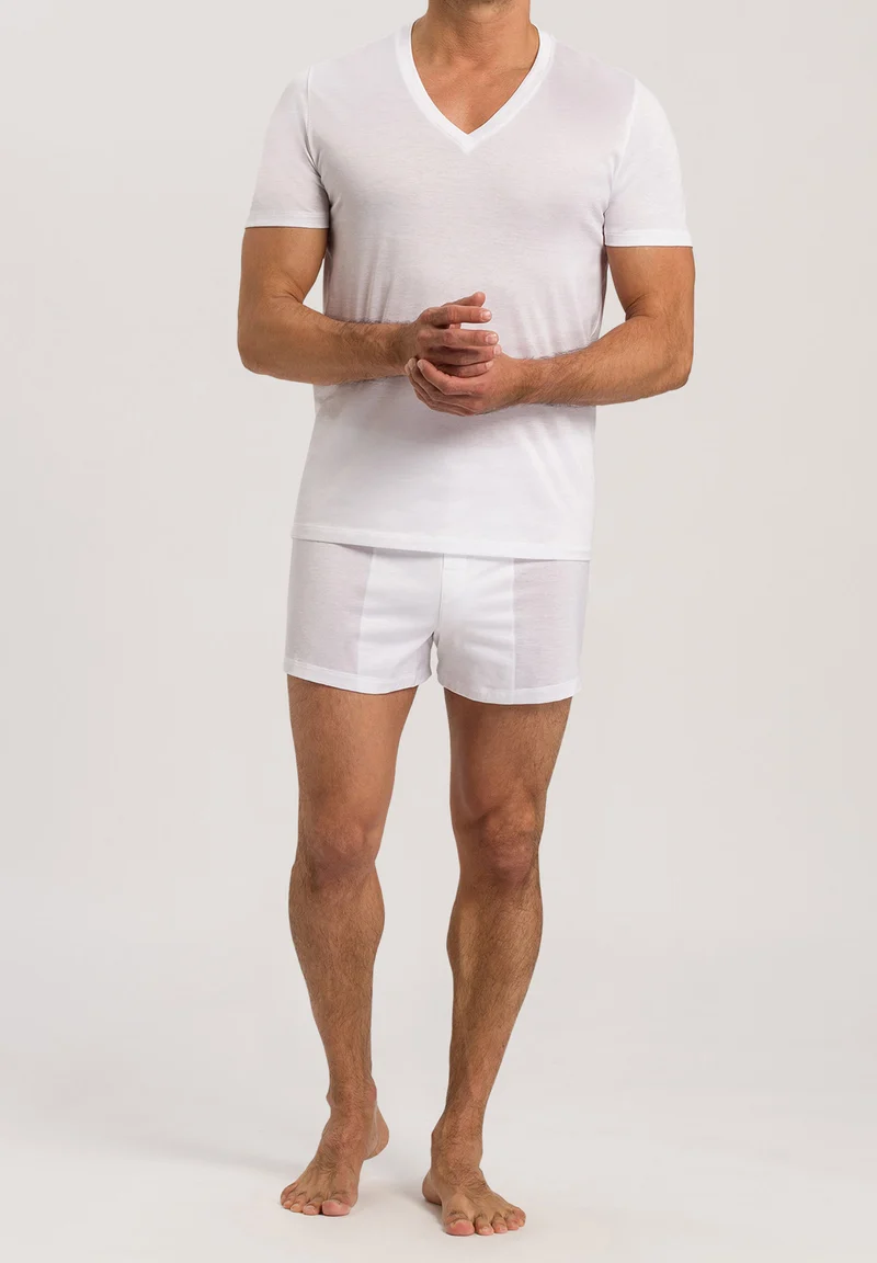 Cotton Sporty S/SLV Shirt V-Neck | white 073510-070101