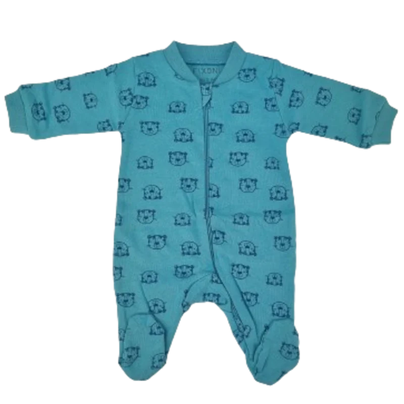 Fixoni Jumpsuit/Nachthemd mit Füßen – New Nadja – Tiger – Blau