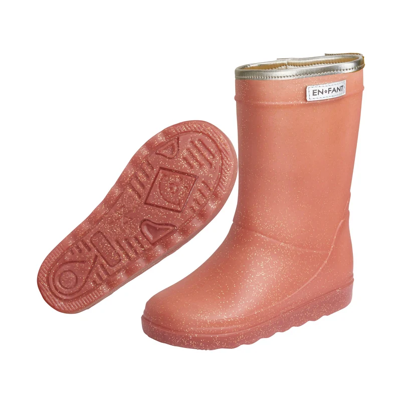 A FANT Gummistiefel mit Glitzer - Metallic-Rose