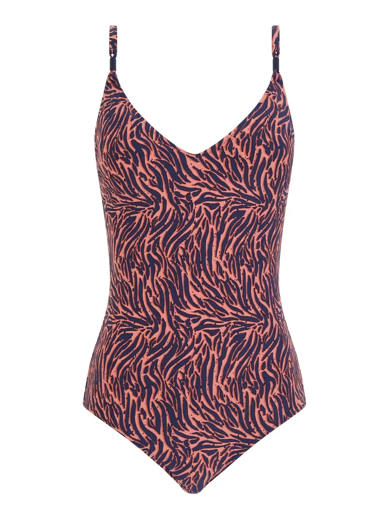 Femilet Swimwear - Tidra Wirefree Plunge T-Shirt Badeanzug Zebra