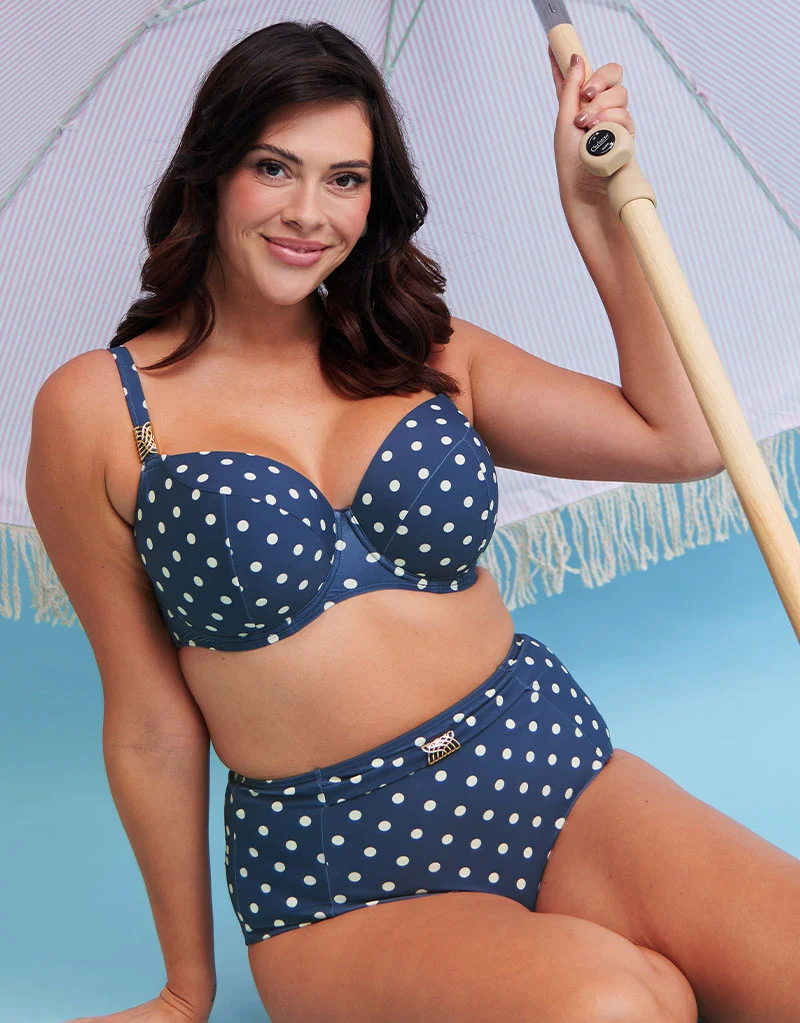 Flirtelle Salento Coast High Waist Bikini Brief Polka Dot Print