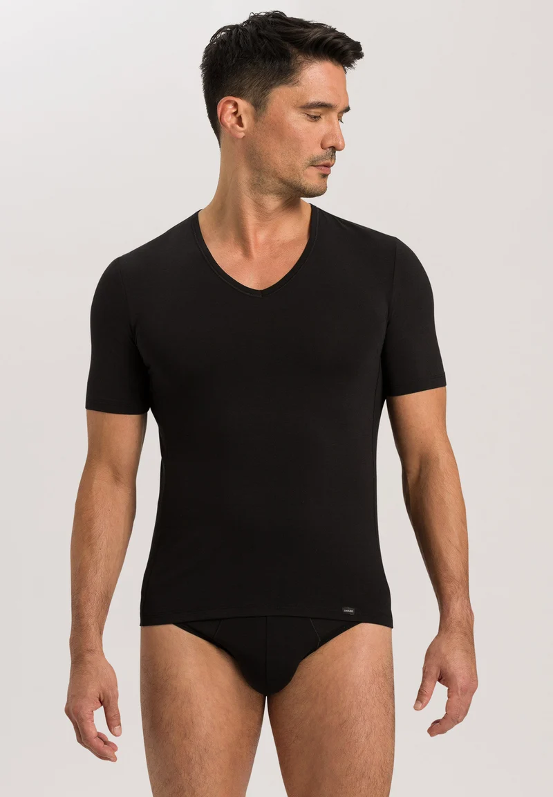 Natural Function S/SLV Shirt V-Neck | deep black 073185-072197