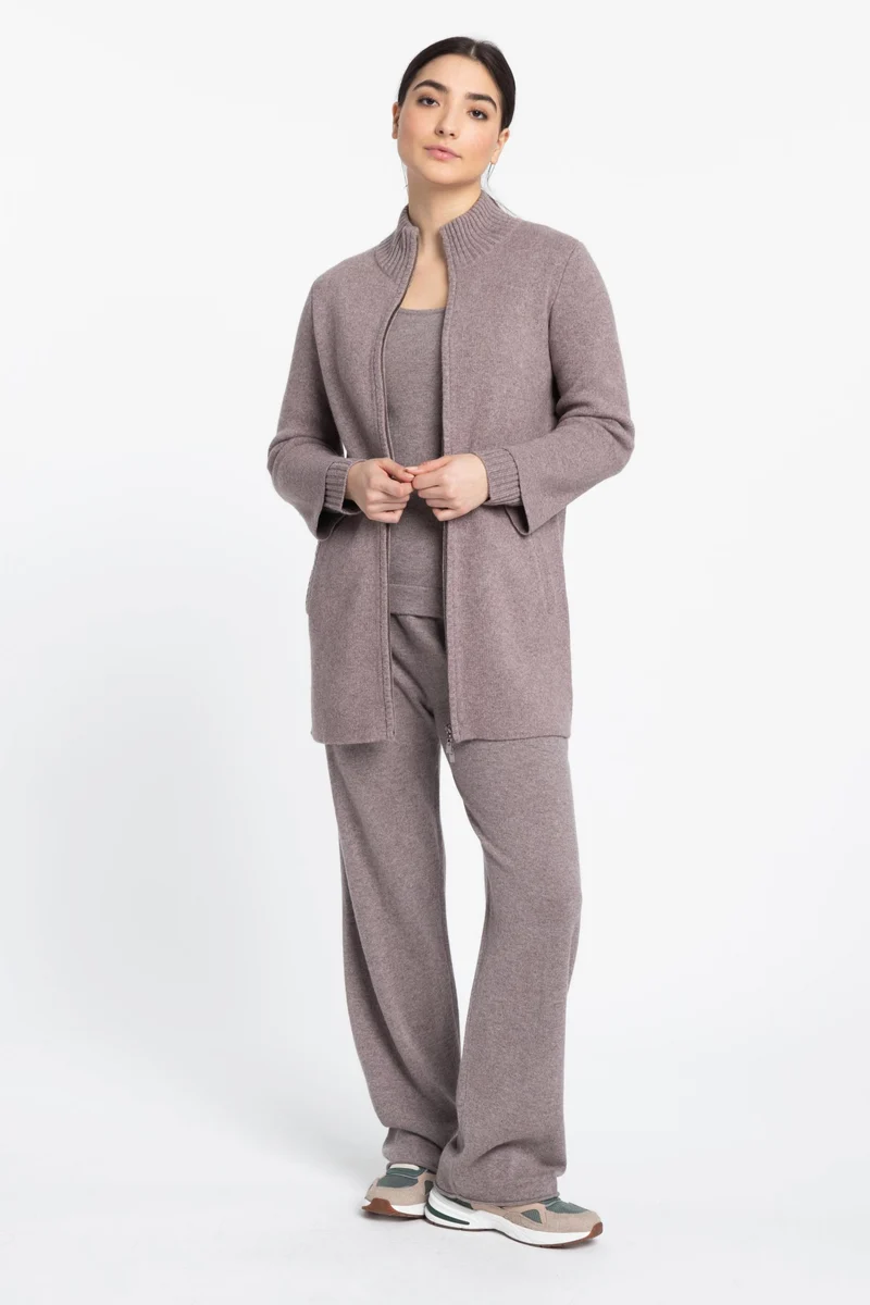 Seal Zip Mock Swing Cardigan