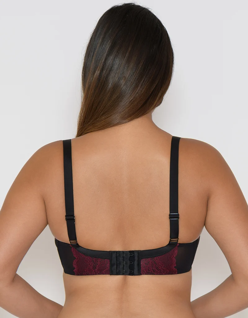 Curvy Kate In Love with Lace Plunge Bra Black/Wine