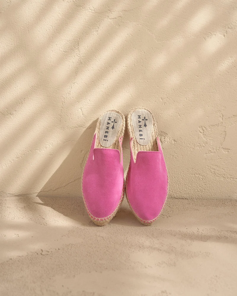 Suede Bold Pink Mules