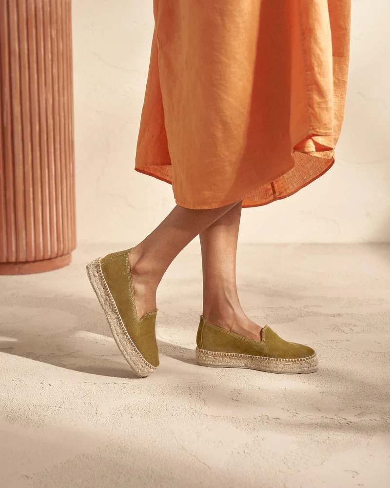 Double Sole Khaki Green Espadrilles