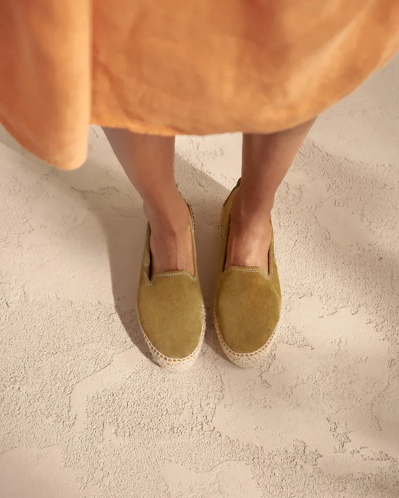 Double Sole Khaki Green Espadrilles