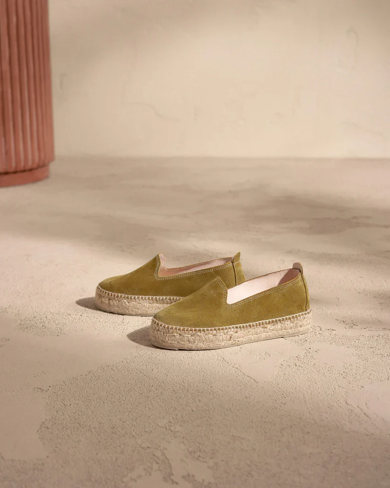 Double Sole Khaki Green Espadrilles