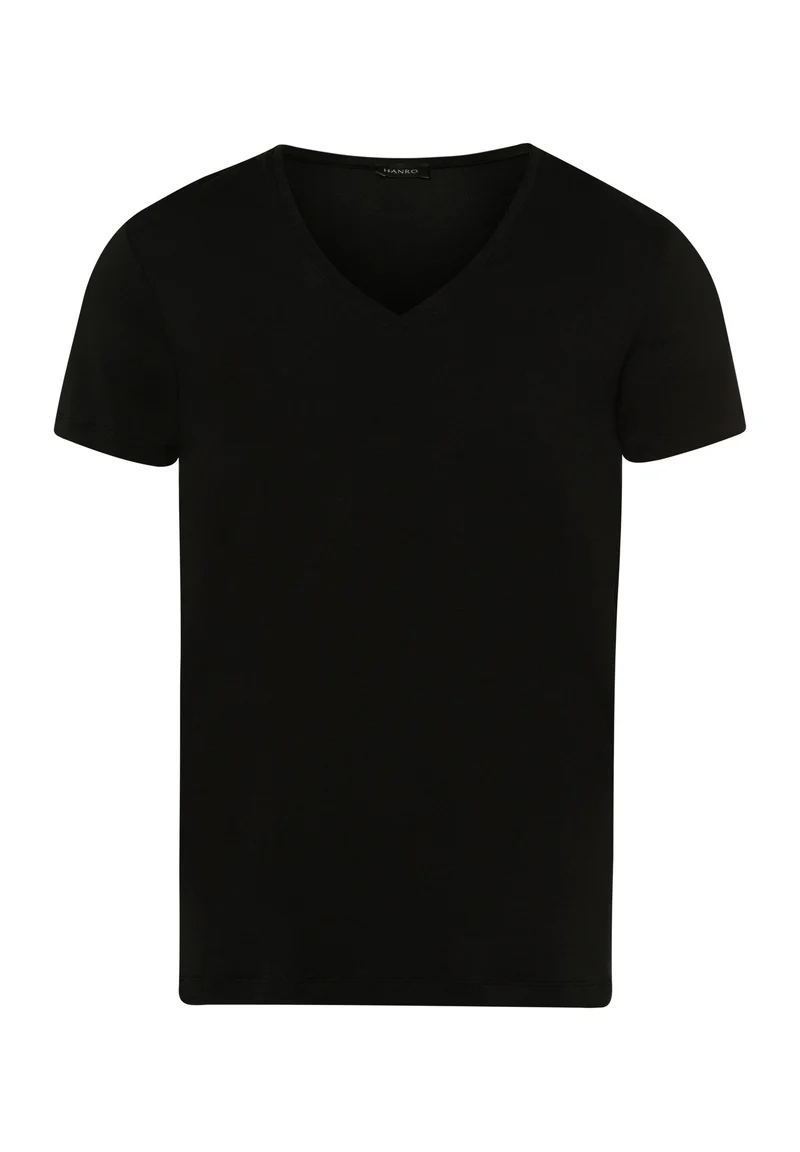Cotton Superior S/SLV Shirt V-Neck | black 073089-070199