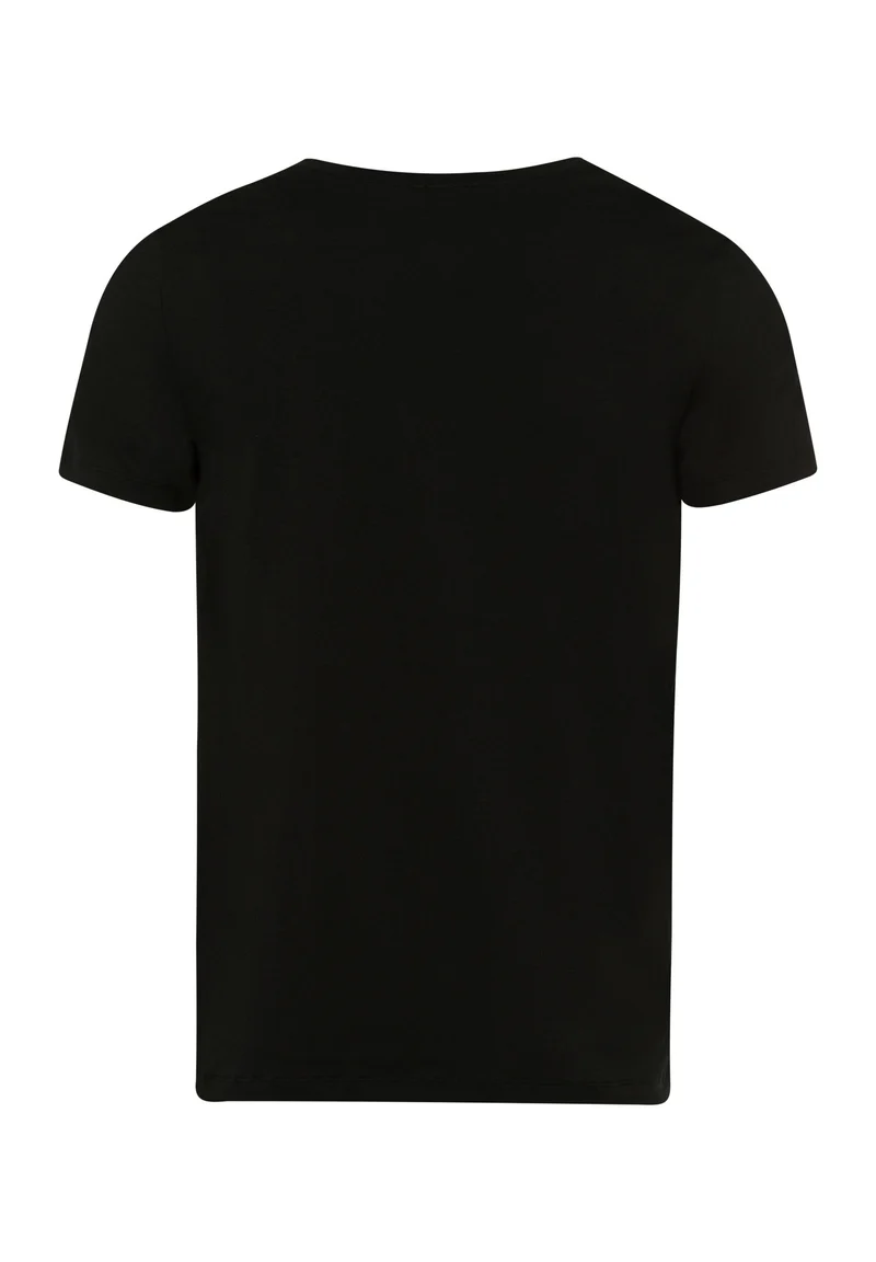 Cotton Superior S/SLV Shirt V-Neck | black 073089-070199